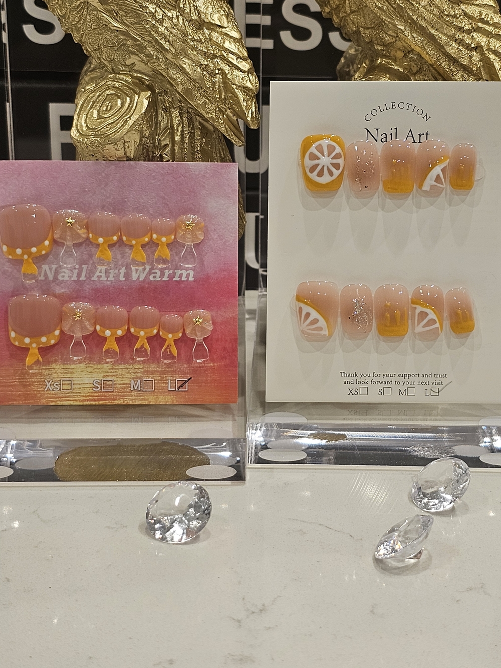 Sunny Citrus Press-On Nail Set - Yellow Accent (Manicure & Pedicure)